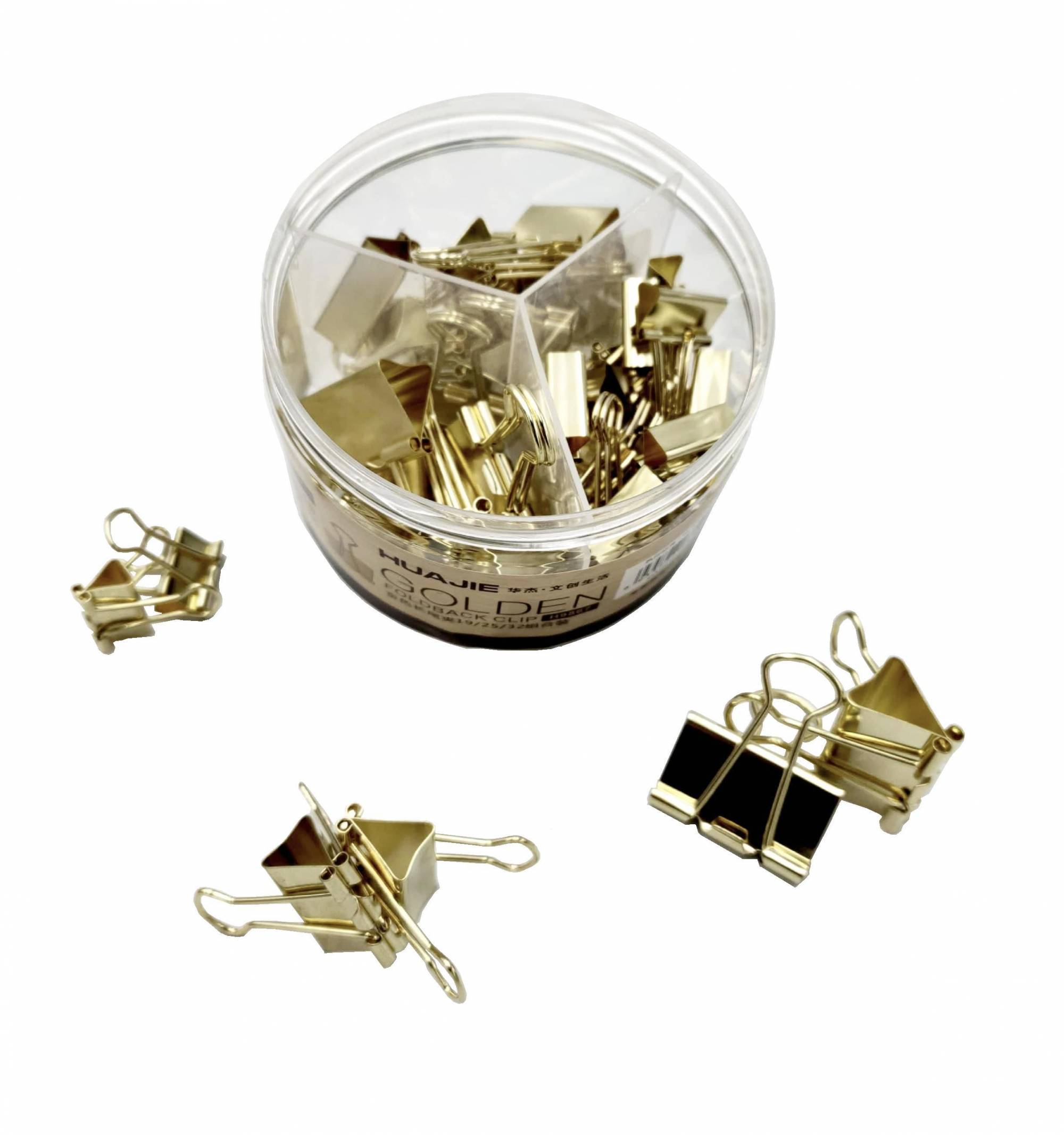 HJ9867 Gold Binder Clip MIX SIZES