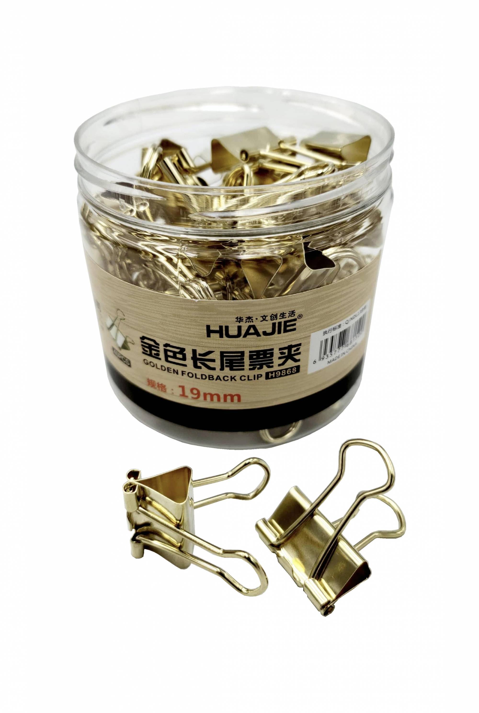 HJ9868 Gold Binder Clip 19mm 40's