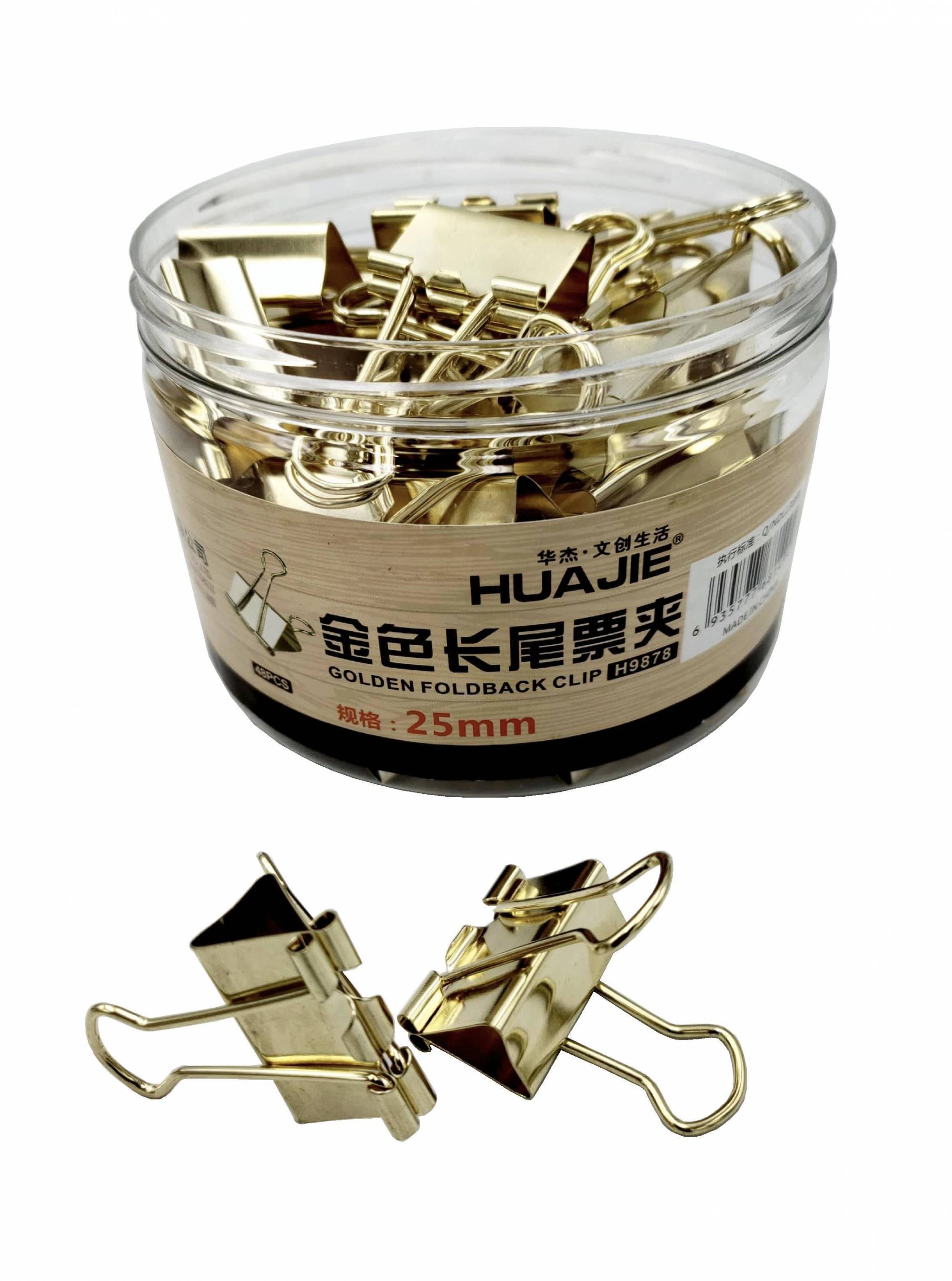 HJ9878 Gold Binder Clip 25mm 48's