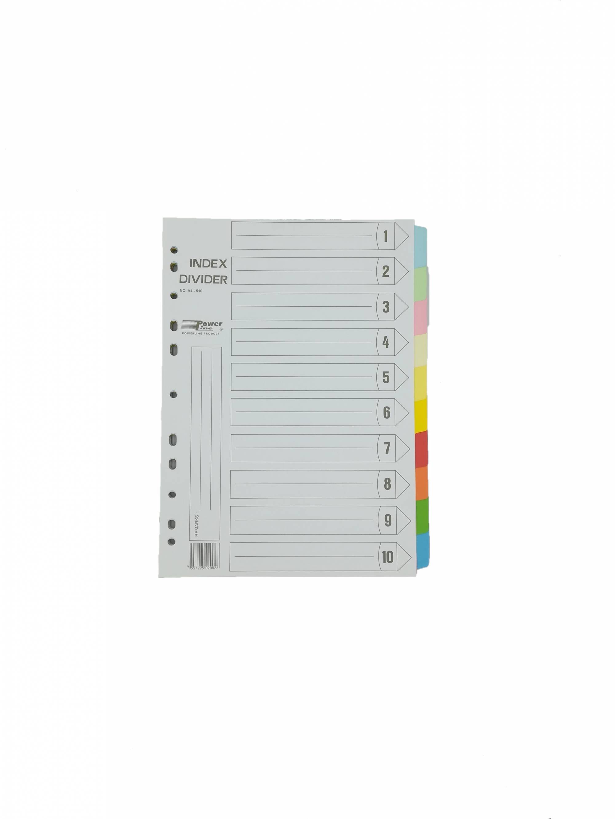 A4 INDEX DIVIDER COLOR