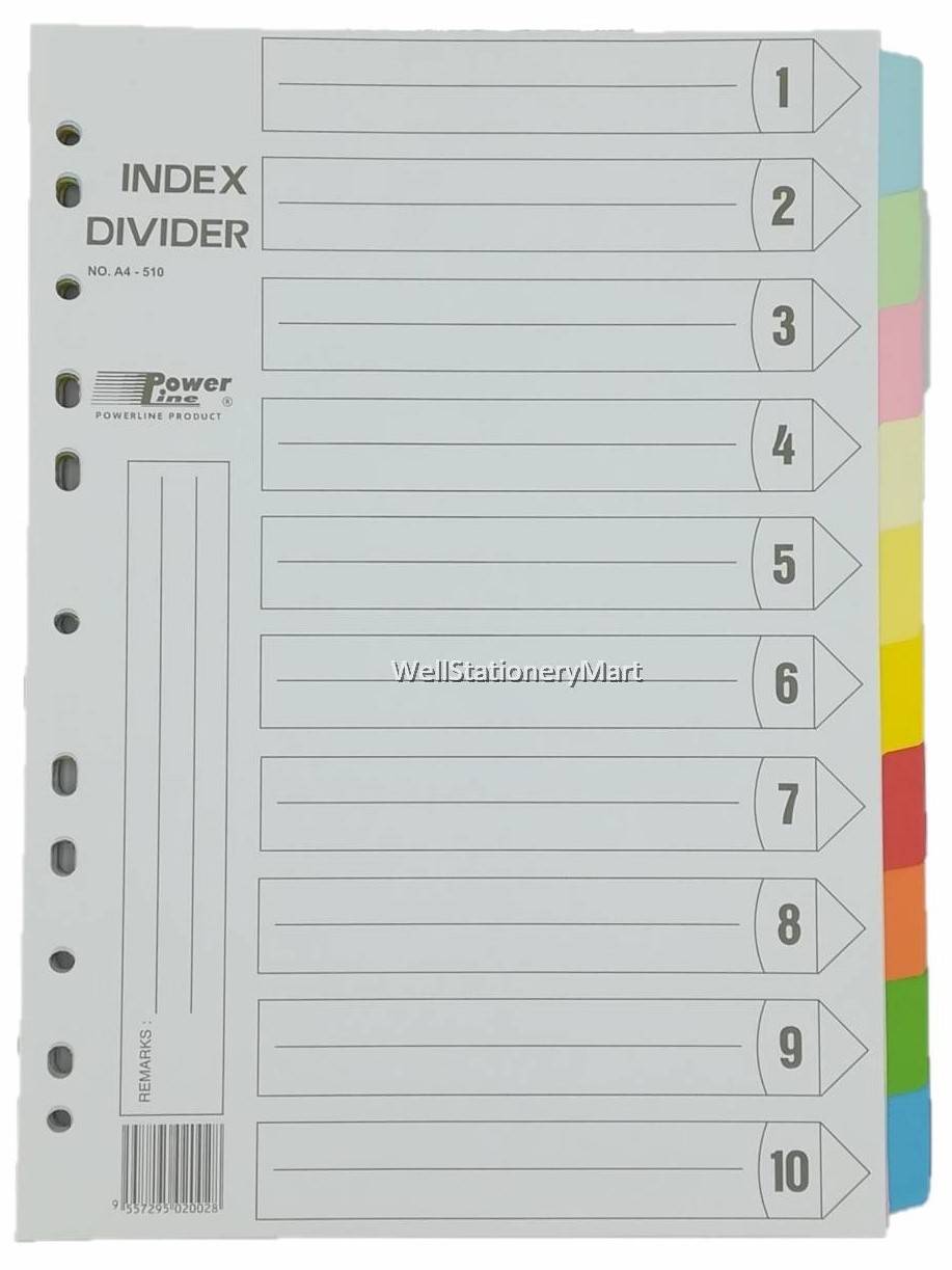 A4 INDEX DIVIDER COLOR